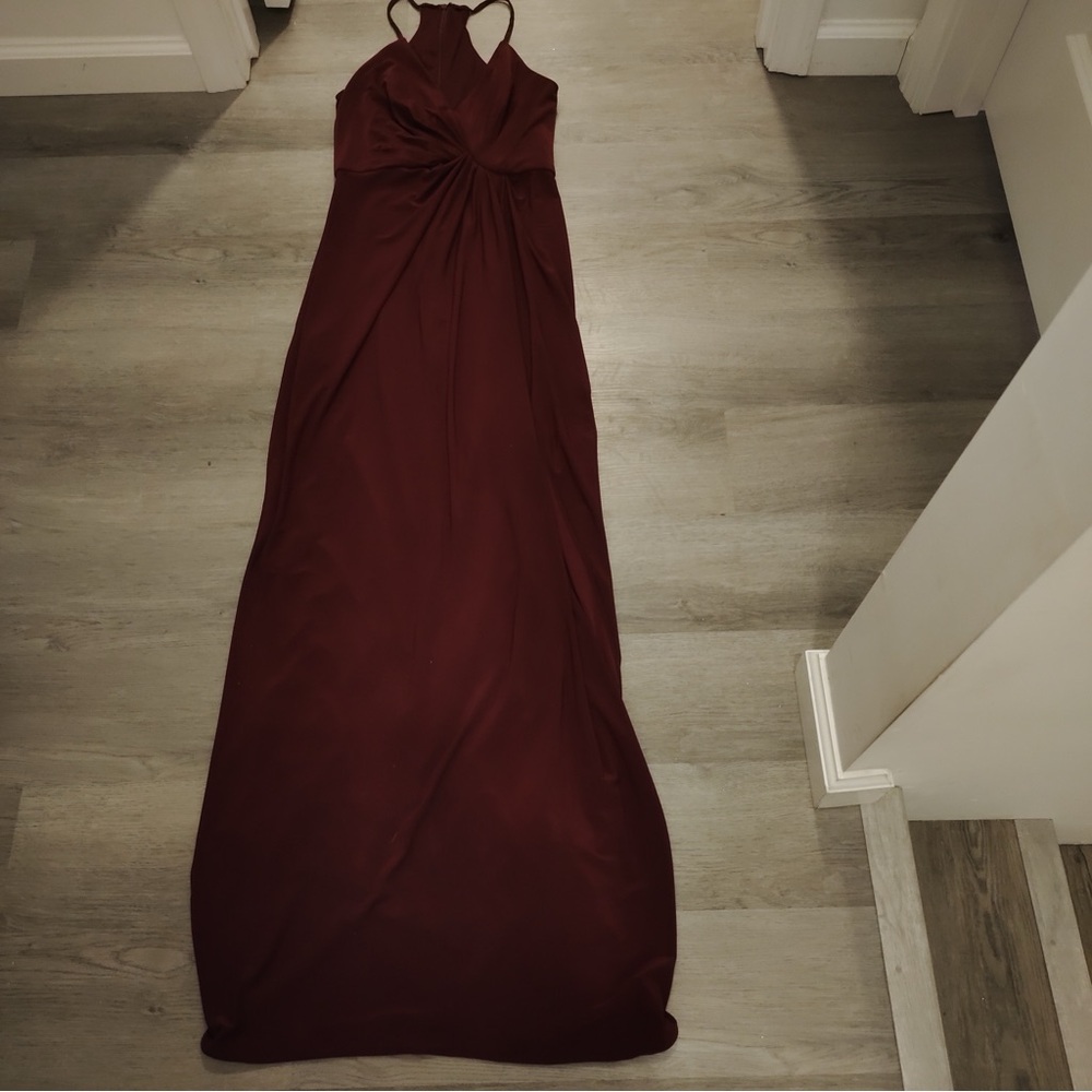 Elegant Burgundy Evening Gown
